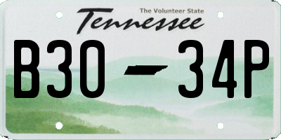 TN license plate B3034P