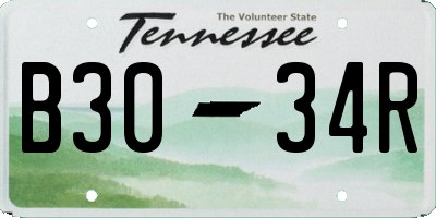 TN license plate B3034R