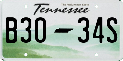 TN license plate B3034S