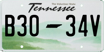 TN license plate B3034V