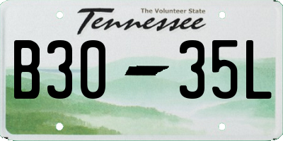 TN license plate B3035L