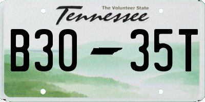 TN license plate B3035T