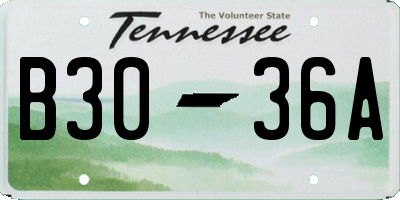 TN license plate B3036A