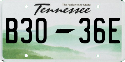 TN license plate B3036E