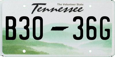 TN license plate B3036G