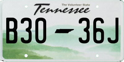 TN license plate B3036J