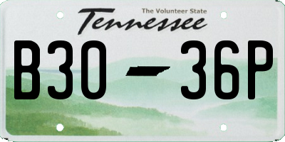 TN license plate B3036P
