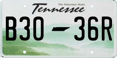 TN license plate B3036R