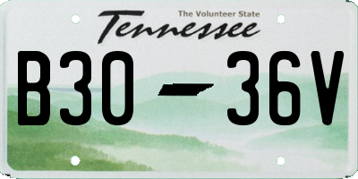 TN license plate B3036V