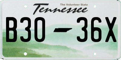 TN license plate B3036X