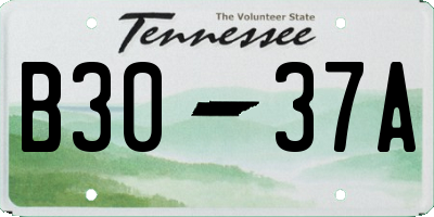 TN license plate B3037A