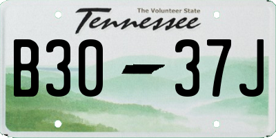 TN license plate B3037J
