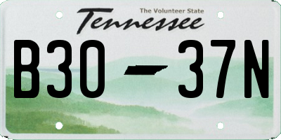 TN license plate B3037N