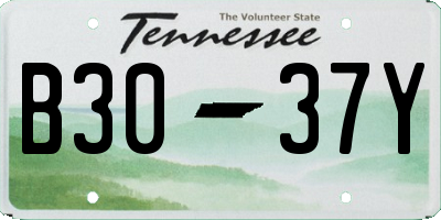 TN license plate B3037Y