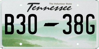 TN license plate B3038G