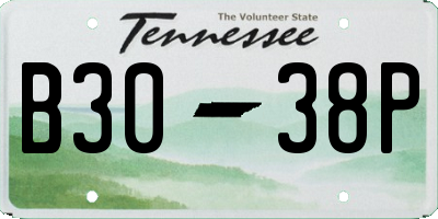 TN license plate B3038P