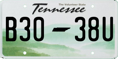 TN license plate B3038U