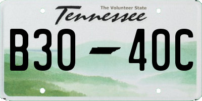 TN license plate B3040C