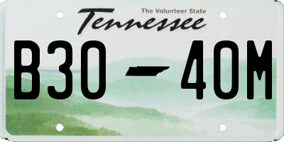 TN license plate B3040M