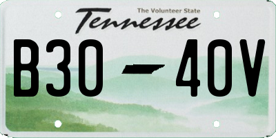 TN license plate B3040V