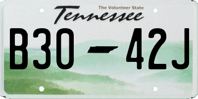 TN license plate B3042J