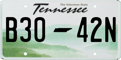 TN license plate B3042N