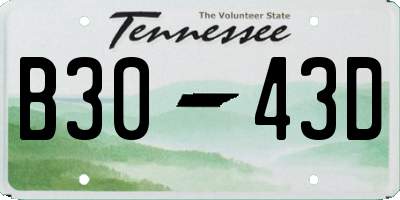 TN license plate B3043D