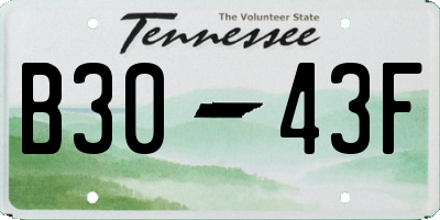 TN license plate B3043F