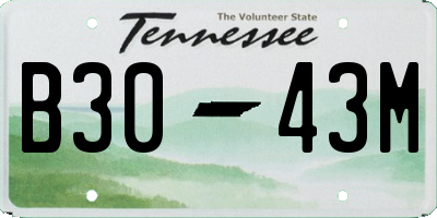 TN license plate B3043M