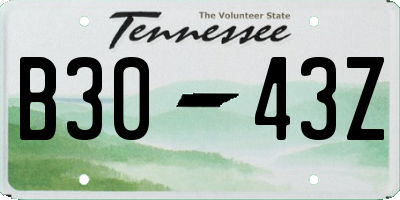 TN license plate B3043Z