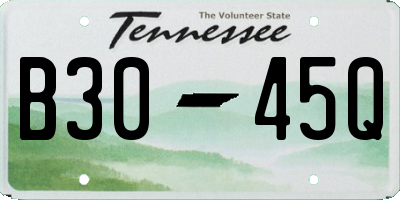 TN license plate B3045Q
