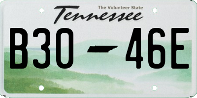 TN license plate B3046E