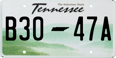 TN license plate B3047A