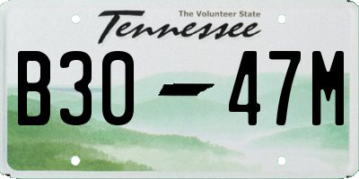 TN license plate B3047M