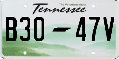 TN license plate B3047V