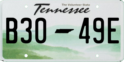 TN license plate B3049E