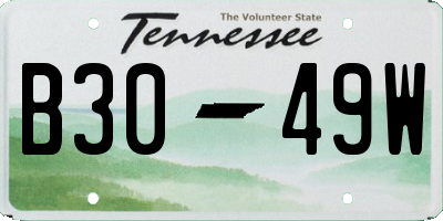 TN license plate B3049W