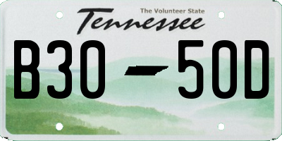 TN license plate B3050D