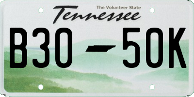 TN license plate B3050K