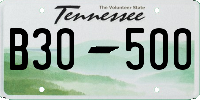 TN license plate B3050O