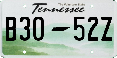 TN license plate B3052Z