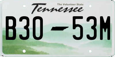 TN license plate B3053M