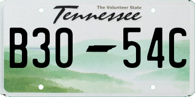 TN license plate B3054C