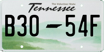 TN license plate B3054F