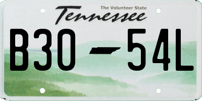 TN license plate B3054L