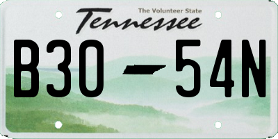 TN license plate B3054N