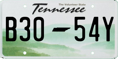 TN license plate B3054Y