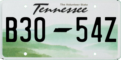 TN license plate B3054Z