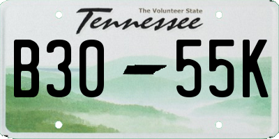 TN license plate B3055K