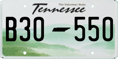 TN license plate B3055O